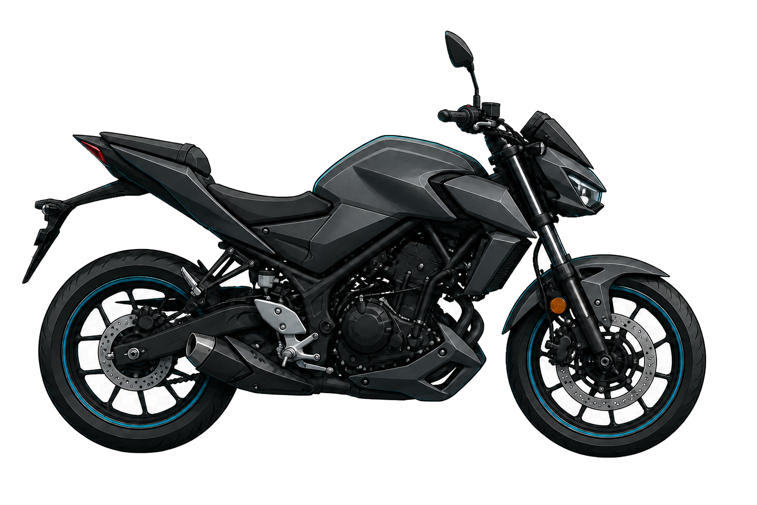 MT-03 マットダークグレーメタリック8を参考にした非公式イラスト