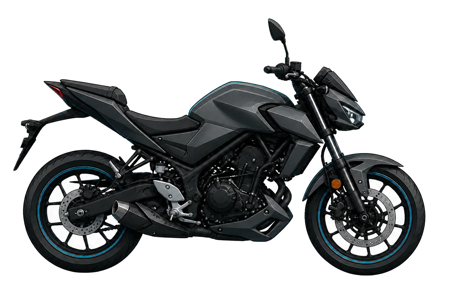 MT-03 マットダークグレーメタリック8を参考にした非公式イラスト