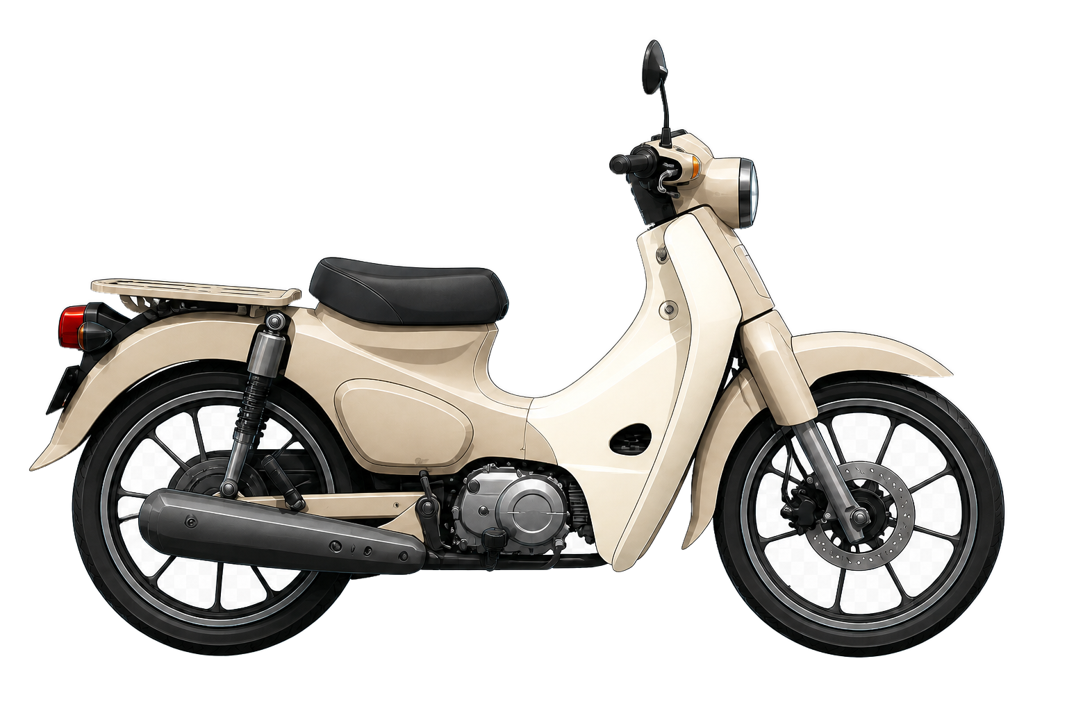 Super Cub 110 Lite バージンベージュを参考にした非公式イラスト
