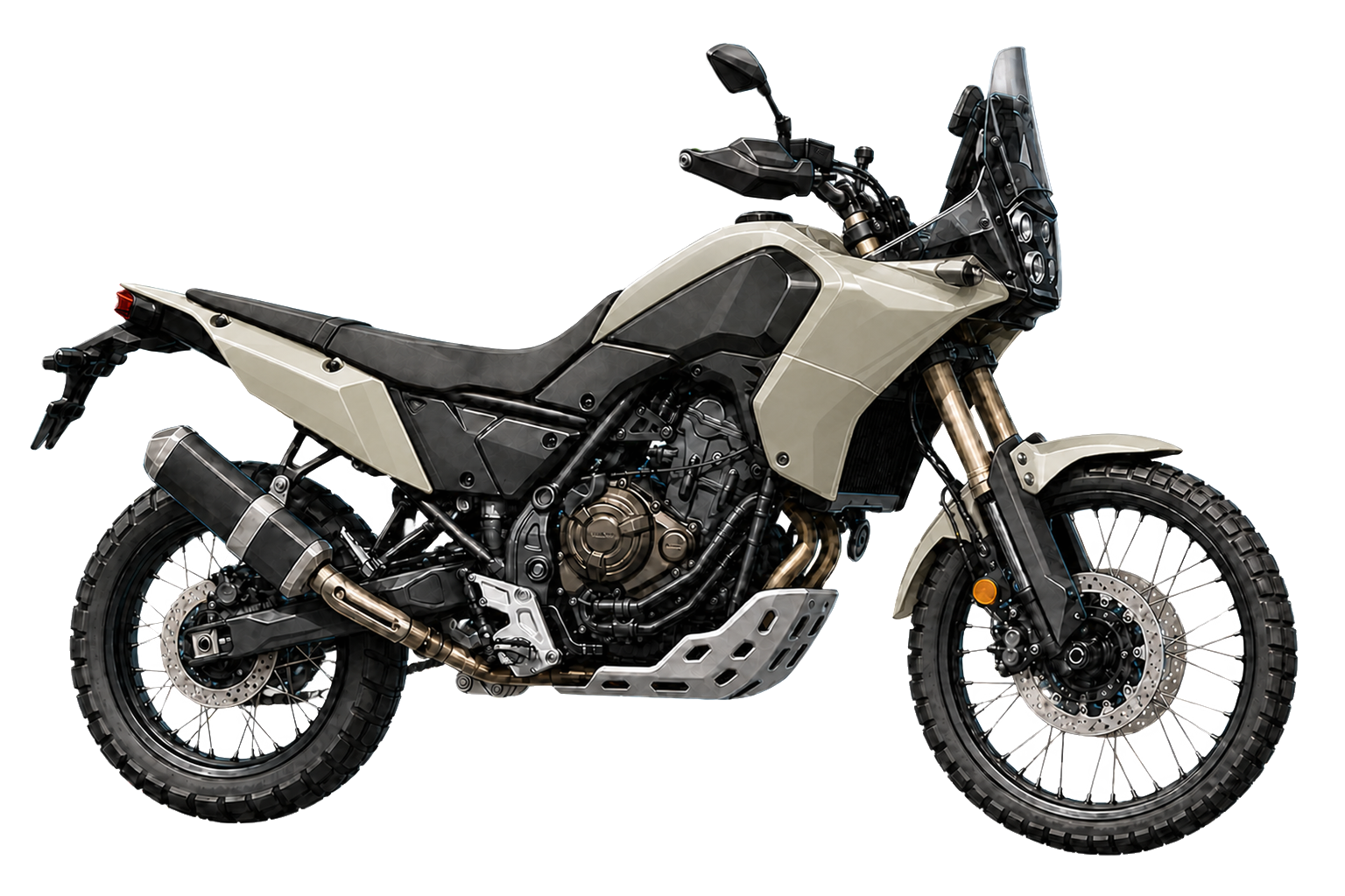 Ténéré700 マットイエローイッシュグレーメタリック2を参考にした非公式イラスト