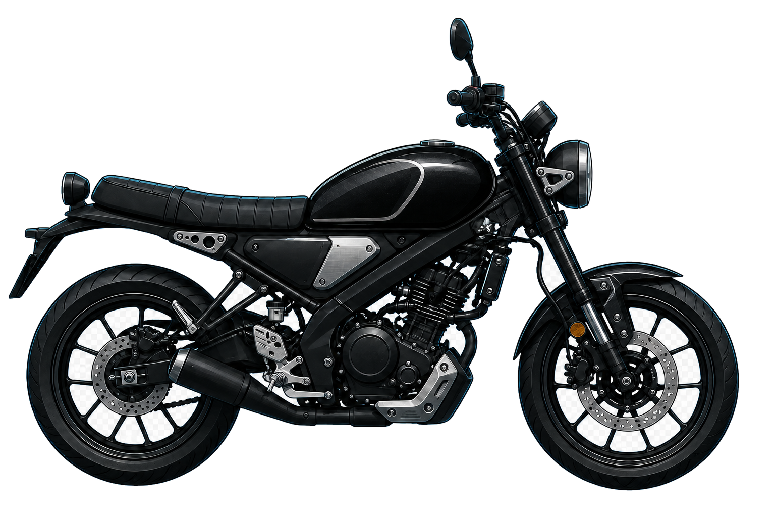 XSR125 ブラックメタリック12を参考にした非公式イラスト
